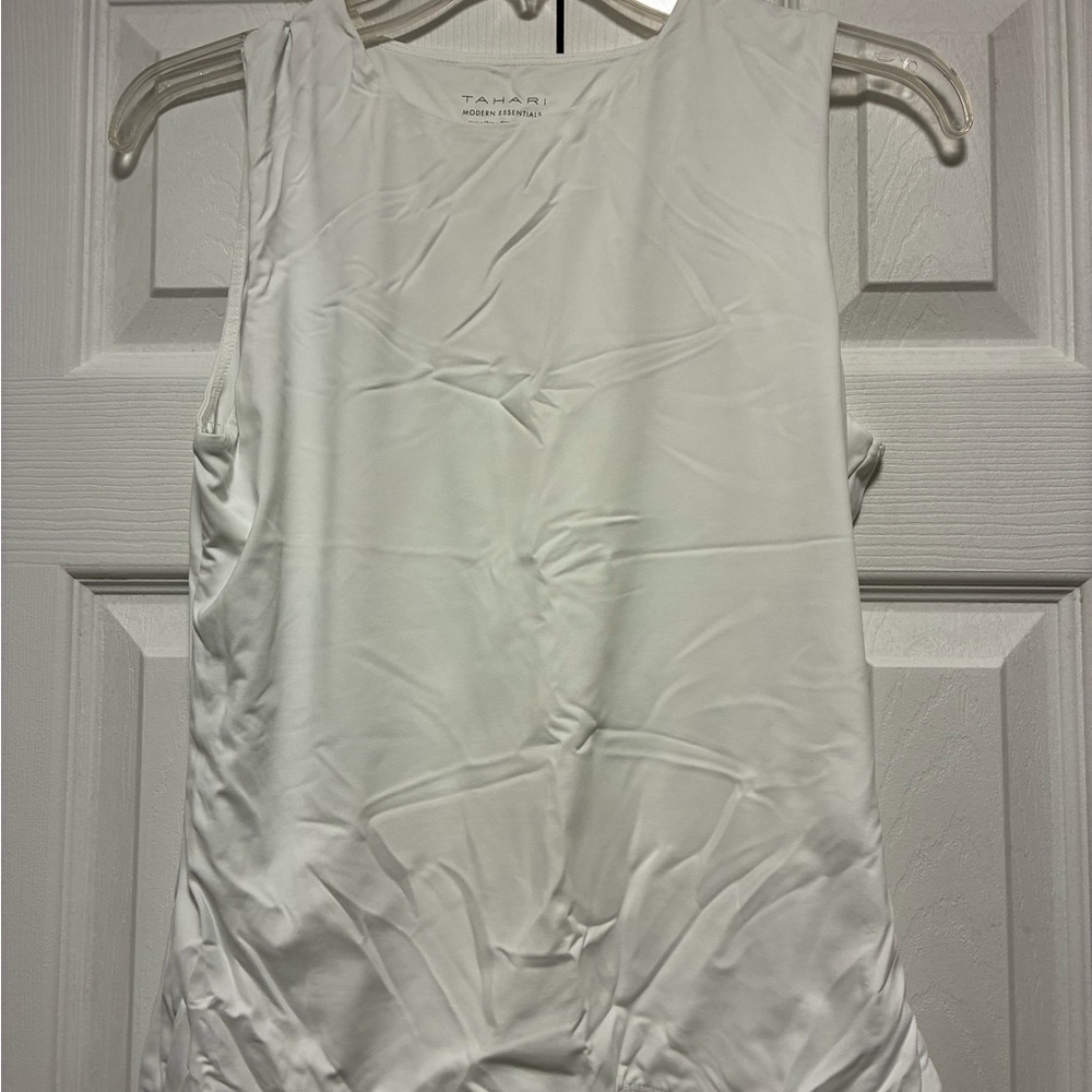 Tahari Women's Elegant Cream Tank Top